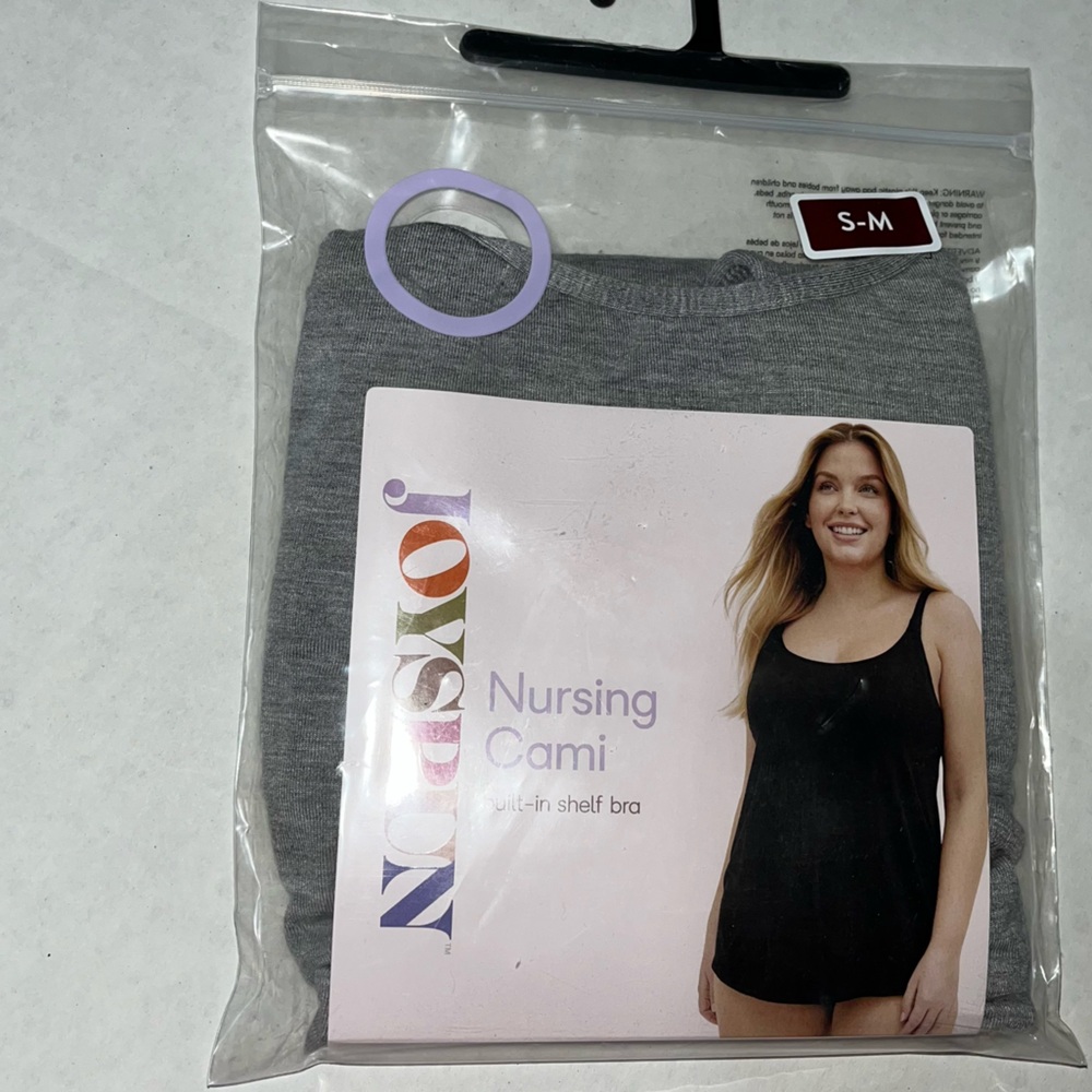 Joyspun Gray Nursing Cami Built In‎ Shelf Bra S-M New in Package